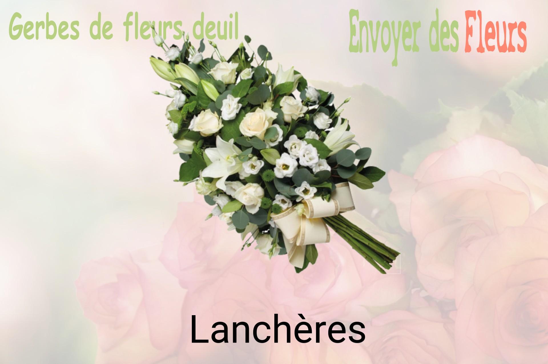 Gerbe de fleurs de deuil livrée à Lanchères
